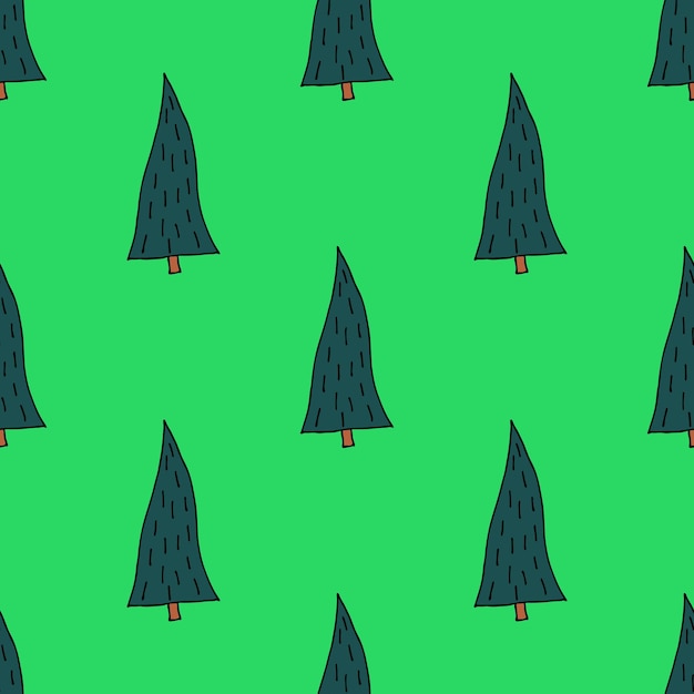 Patrón sin costuras con geometría mínima escandinava árbol de Navidad garabateo para papel de embalaje de impresión decorativa tarjetas de felicitación y tela