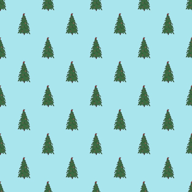 Patrón sin costuras con geometría mínima escandinava árbol de Navidad garabateo para papel de embalaje de impresión decorativa tarjetas de felicitación y tela