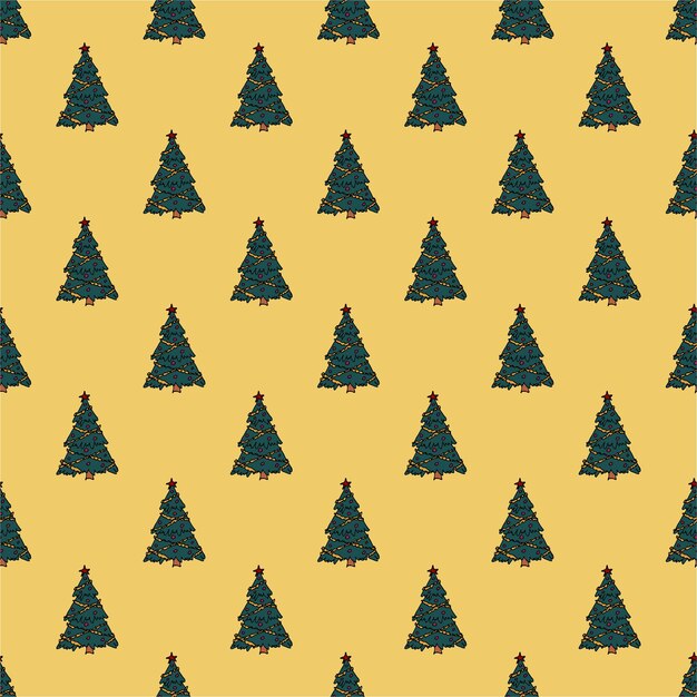 Patrón sin costuras con geometría mínima escandinava árbol de Navidad garabateo para papel de embalaje de impresión decorativa tarjetas de felicitación y tela