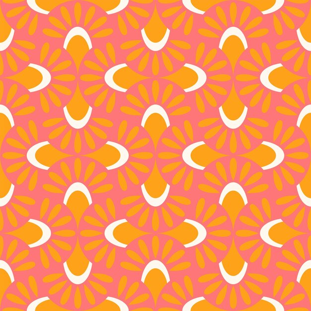 Patrón sin costuras geométrico abstracto Impresión vectorial de papel de pared colorido Ornamento de pescado de estilo asiático de forma simple diseño textil de moda a pequeña escala