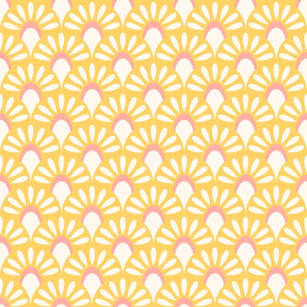 Patrón sin costuras geométrico abstracto Impresión vectorial de papel de pared colorido Ornamento de pescado de estilo asiático de forma simple diseño textil de moda a pequeña escala