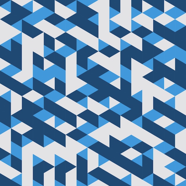 Patrón sin costuras geométrico azul Fondo abstracto Ilustración vectorial
