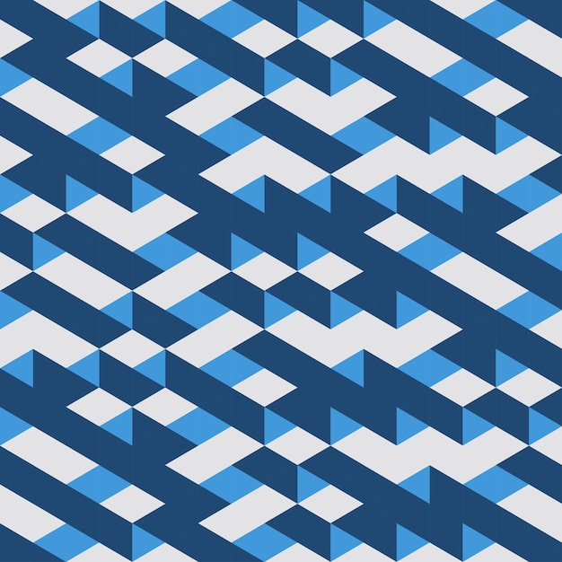 Patrón sin costuras geométrico azul Fondo abstracto Ilustración vectorial