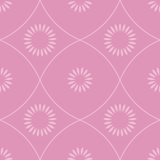 Patrón sin costuras geométrico floral rosado