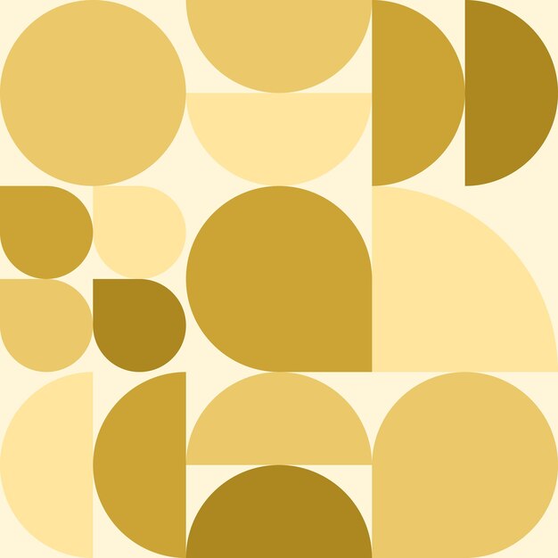 Patrón sin costuras geométrico de forma de círculo plano de color amarillo suave