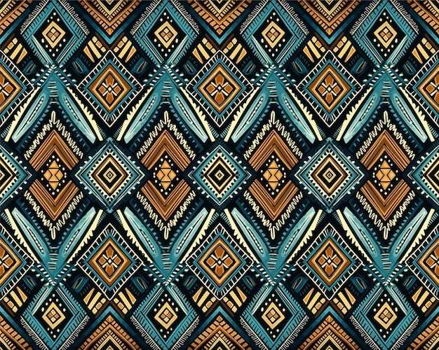 Un patrón sin costuras geométrico tribalgeométrico batik ikat estilo azteca patrón sin costura étnico boho