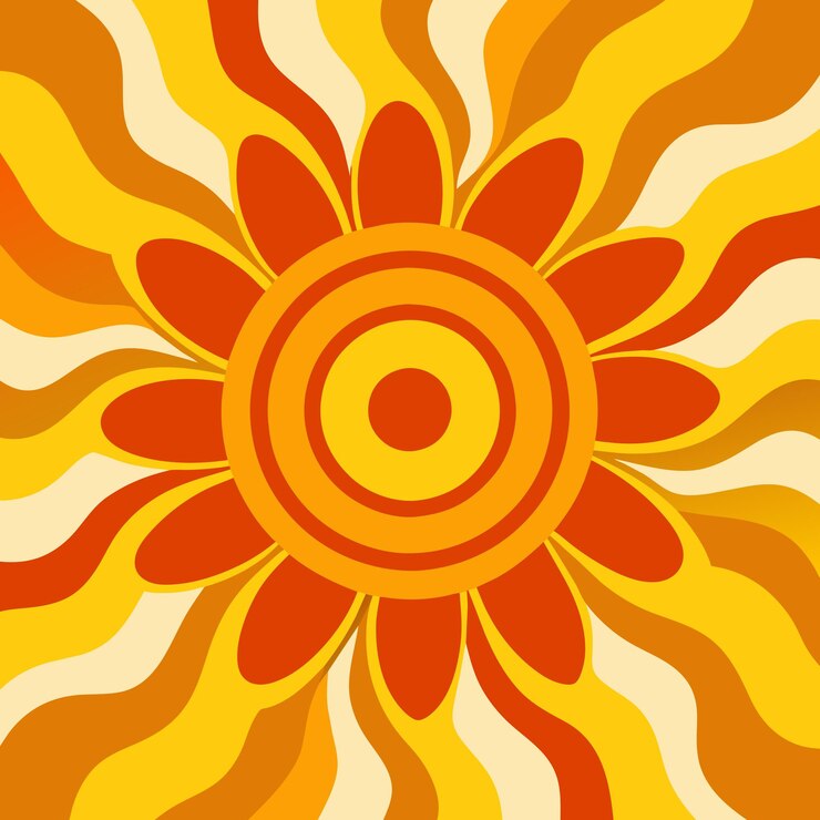 Patrón sin costuras de girasol Ilustración vectorial de colores naranja y amarillo Ilustración vectoria de fl
