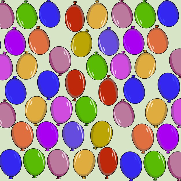Patrón sin costuras con globos multicolores Ilustración vectorial