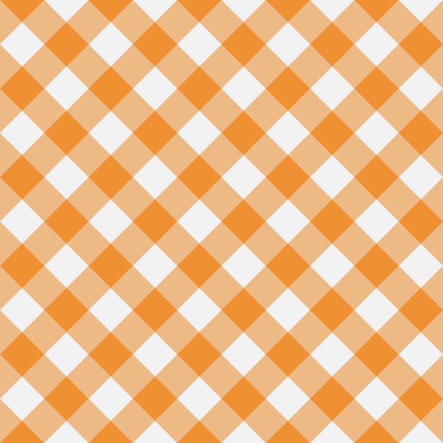 Patrón sin costuras de guinga naranja Rayas diagonales Textura de rombo para manteles a cuadros
