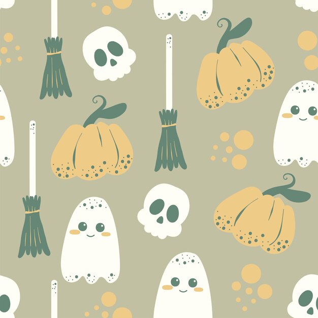 El patrón sin costuras de halloween decoración de fondo ilustración vectorial