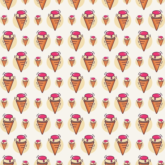 Patrón sin costuras de helado diseño de moda trasfondo vectorial creativo