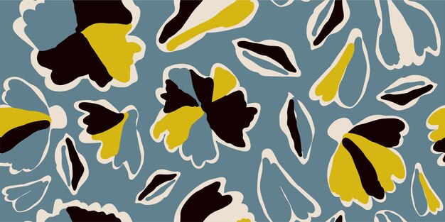 Patrón sin costuras hermosas flores abstractas vector
