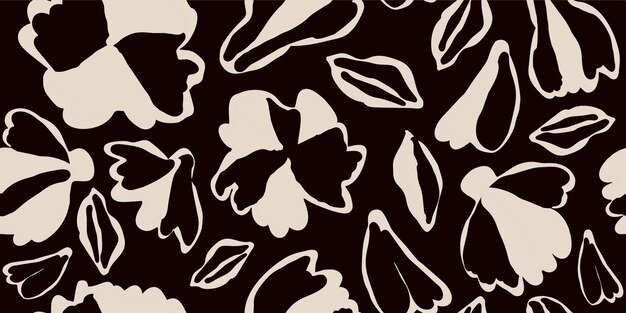 Patrón sin costuras hermosas flores abstractas vector