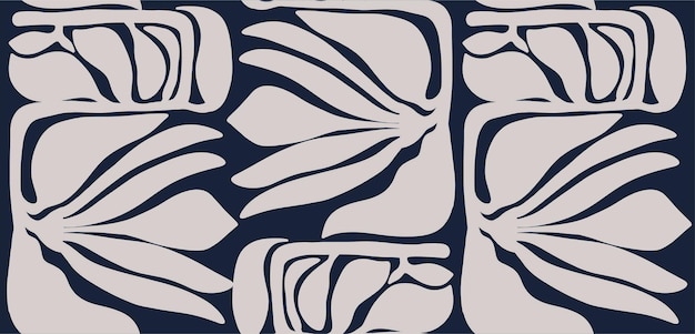 Patrón sin costuras hermoso vector de flores Collage impresión contemporánea plantilla de moda