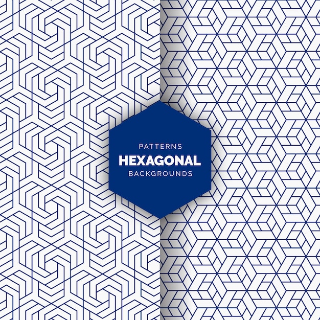 Patrón sin costuras hexagonal abstracto azul