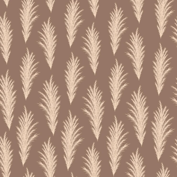 Vector patrón sin costuras de hierba de pampa vector cortaderia en estilo boho fondo de otoño
