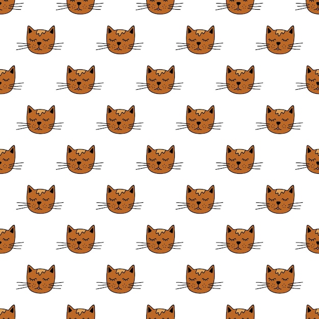 Patrón sin costuras con hocico de gato garabateo para impresión decorativa papel de embalaje tarjetas de felicitación papel tapiz y tela