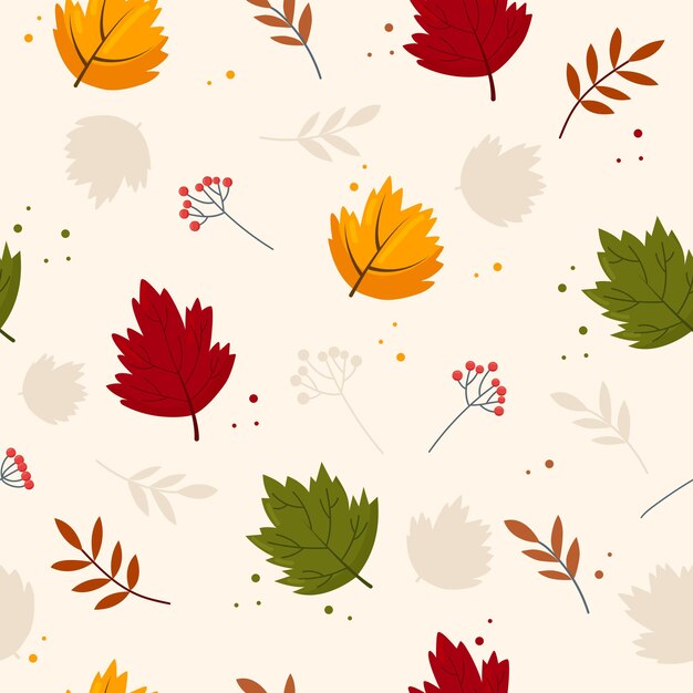 Patrón sin costuras de hoja de otoño Impresión en tela, embalaje, papel tapiz y otras superficies