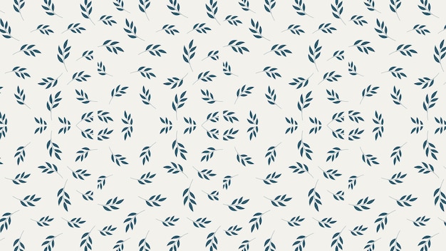 Patrón sin costuras con hojas azules sobre fondo blanco Ilustración vectorial