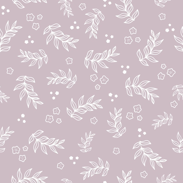 Patrón sin costuras con hojas Fondo floral vectorial en estilo lineal minimalista de moda