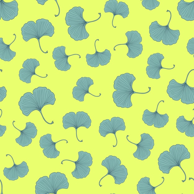 Patrón sin costuras con hojas de ginkgo Textura de la planta vectora