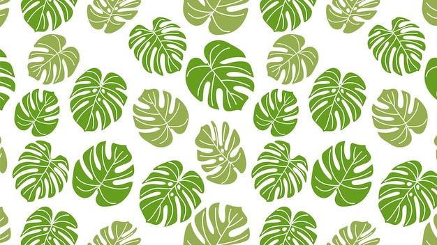 Patrón sin costuras con hojas de monstera de fondo exótico
