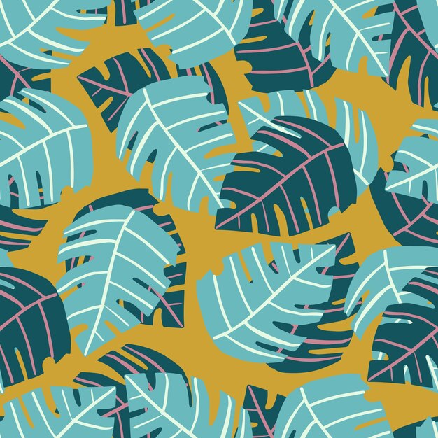 Patrón sin costuras con hojas de monstera Patrón tropical papel tapiz de hojas botánicas