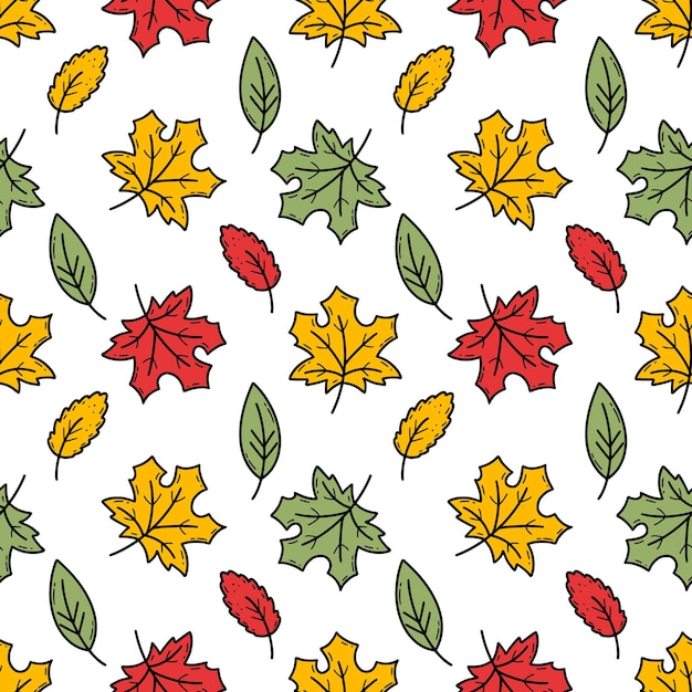 Patrón sin costuras con hojas de otoño Impresión en tela y papel de regalo Fondo de pantalla sin fin Hoja de arce