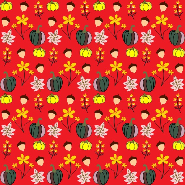 Patrón sin costuras de hojas de otoño. Patrón sin costuras de otoño con diferentes hojas y plantas.