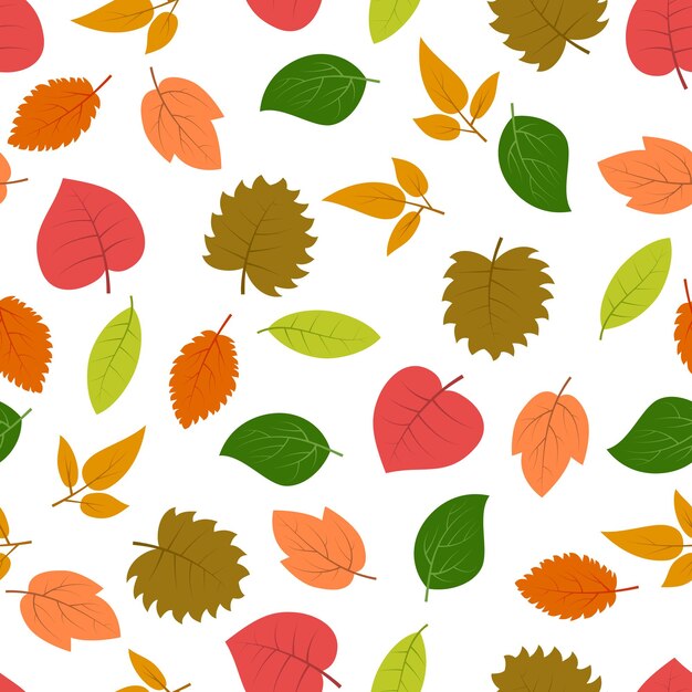 Patrón sin costuras con hojas de otoño
