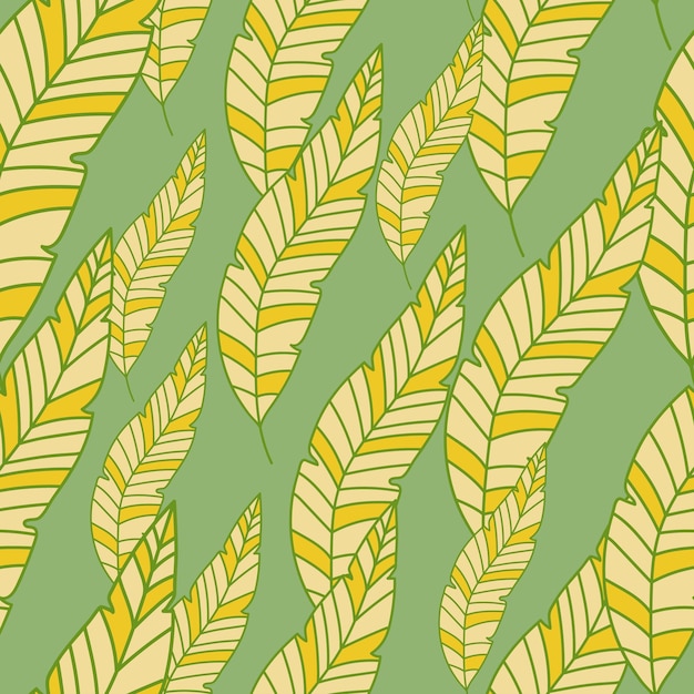 Patrón sin costuras de hojas de palma tropical simple textura botánica exótica lineal