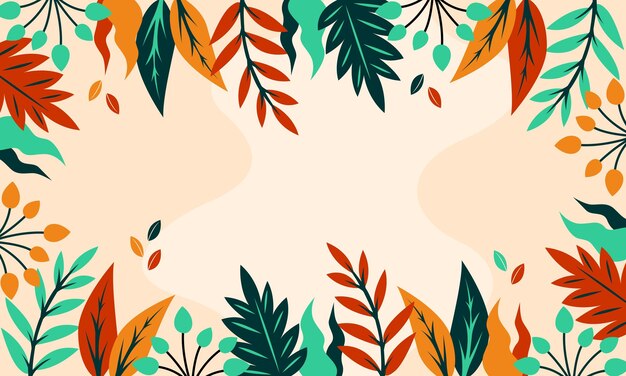 un patrón sin costuras de hojas y ramas con un lugar para el texto
