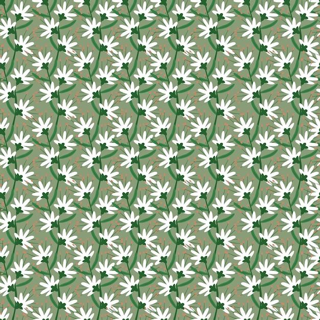patrón sin costuras con hojas sobre un fondo verde