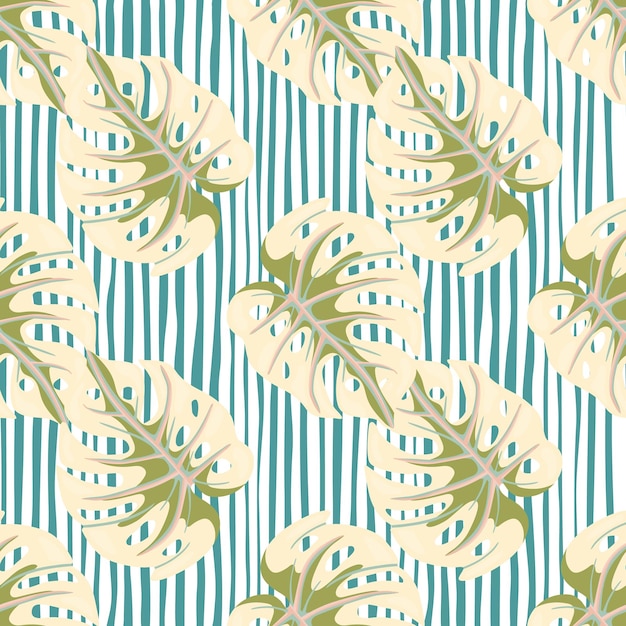 Patrón sin costuras de hojas tropicales decorativas Fondo de hojas exóticas estilizadas Fondo de pantalla sin fin de plantas de la selva moderna