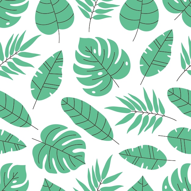 Patrón sin costuras con hojas tropicales Patrón sin soldaduras para papel tapiz papel de embalaje textil