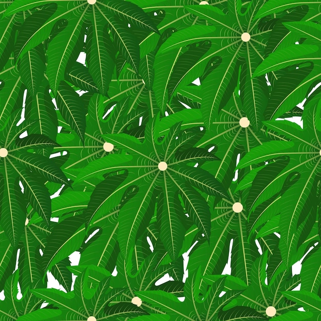 Patrón sin costuras de hojas tropicales verdes realistas. Diseño gráfico de productos de moda, interiorismo, packaging, packaging. fondo, telón de fondo, estampado para ropa, toallas, tela, tarjeta de sitio web textil