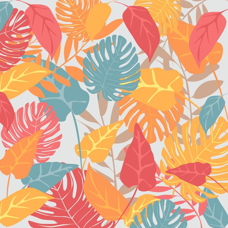 Un patrón sin costuras con hojas tropicales