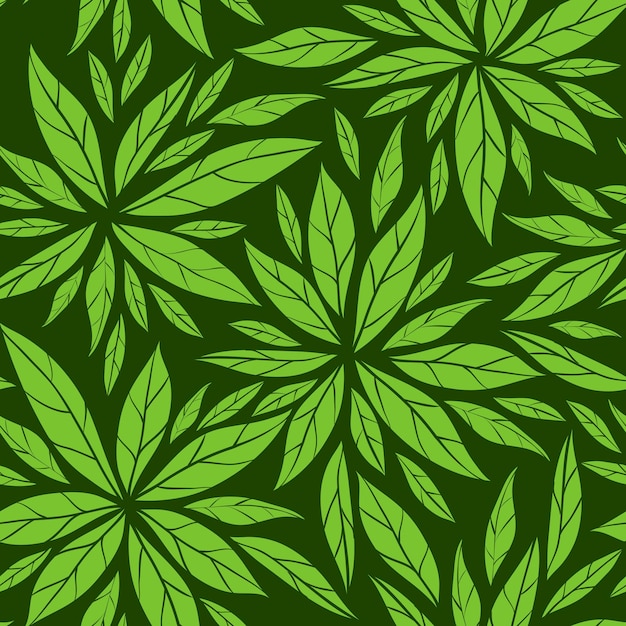 Patrón sin costuras con hojas verdes Patrón floral vectorial abstracto para impresión de tela