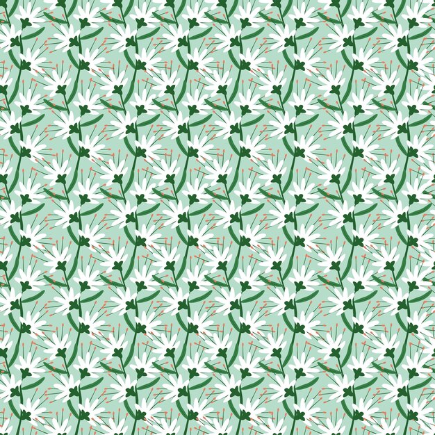 patrón sin costuras con hojas verdes sobre un fondo blanco