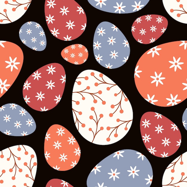 Patrón sin costuras con huevos de Pascua Ilustración vectorial