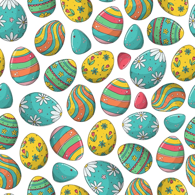 Patrón sin costuras de huevos de Pascua para papel de envolver, estampados textiles, papel tapiz