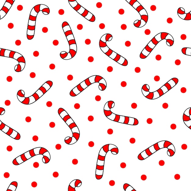 Patrón sin costuras con ilustración vectorial de Candy Cane Fondo de Navidad