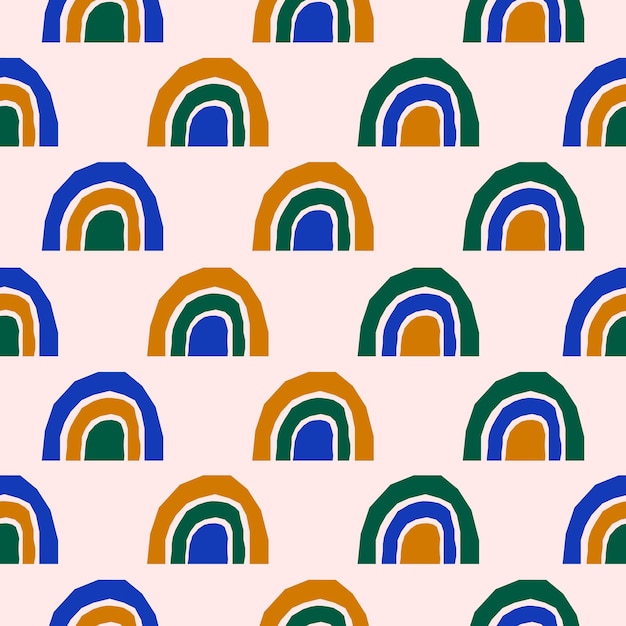 Vector patrón sin costuras inspirado en matisse con arco iris de papel de corte brillante diseño minimalista creativo moderno