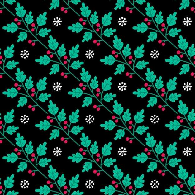Patrón sin costuras de invierno con decoración navideña