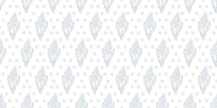Vector patrón sin costuras con jacintos fondo de primavera diseño de envases textiles en estilo rústico retro ilustración vectorial