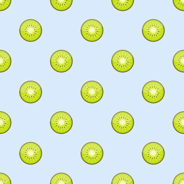 Patrón sin costuras de kiwi sobre un fondo azul