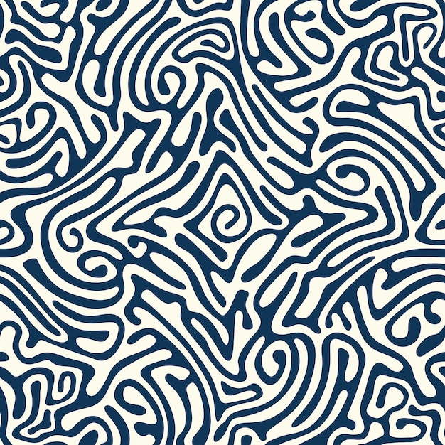 patrón sin costuras laberinto líneas onduladas fondo abstracto