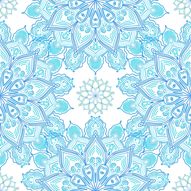 Patrón sin costuras Lacy mandala elementos decorativos Fondo dibujado a mano