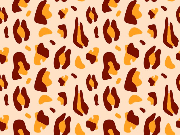 Patrón sin costuras de leopardo abstracto Textura de piel animal Fondo geométrico moderno Ilustración de vector plano