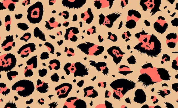 Vector patrón sin costuras de leopardo estampado animal con puntos de leopardo